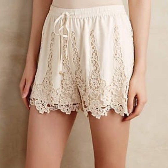 Anthropologie Pants - [Anthropologie] Elevenses Filigree Lace Shorts